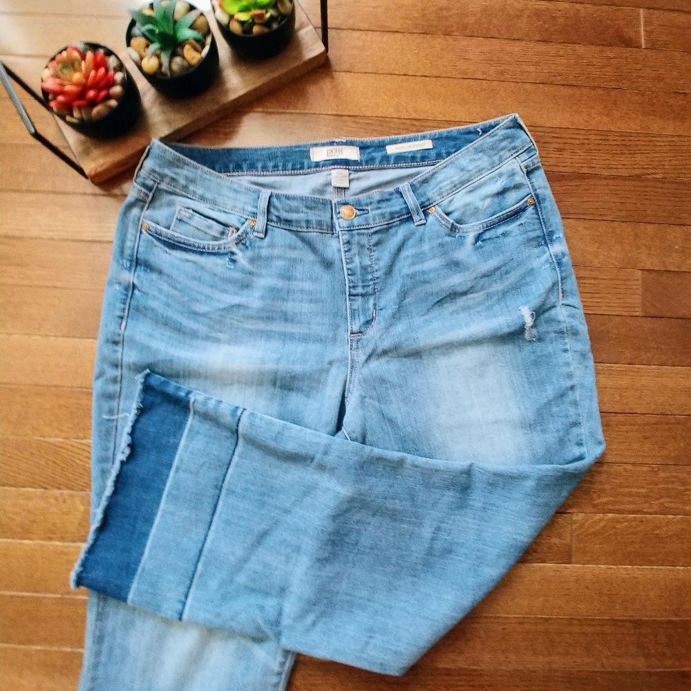 Vintage America Celia boho denim flare  blue jeans